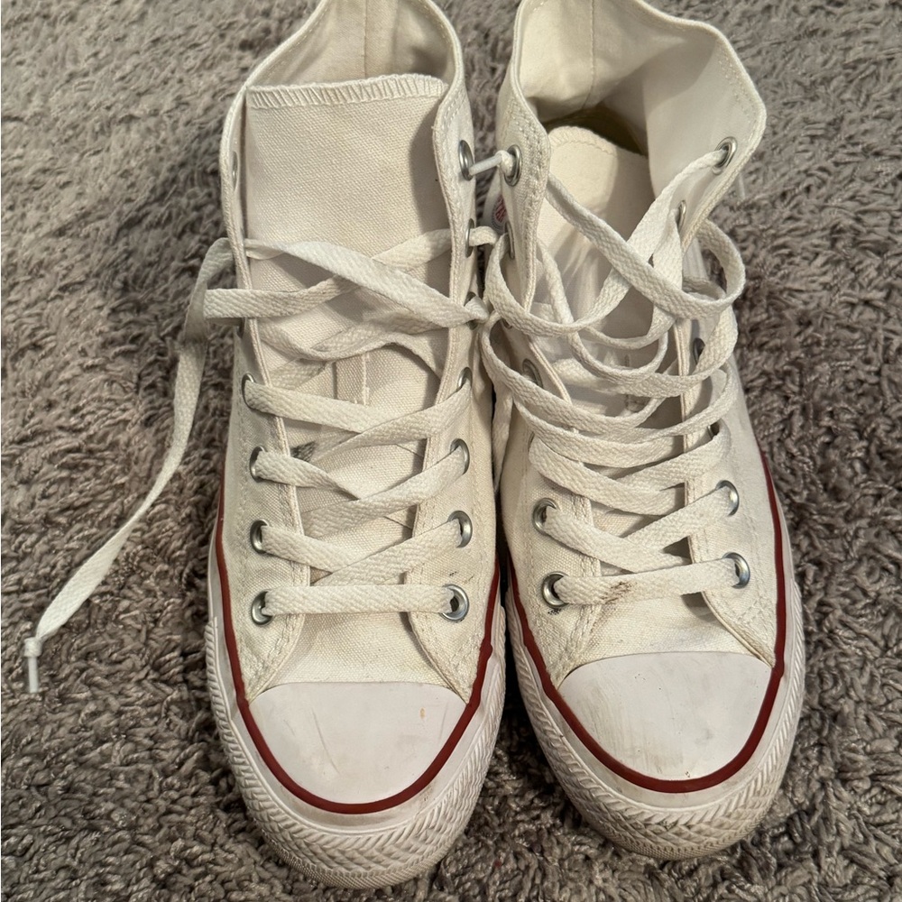 Converse High-Top Sneakers White Red
